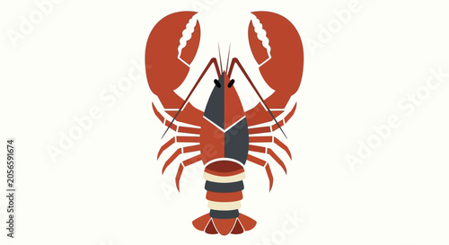 Flat Lobster Vector Illustration