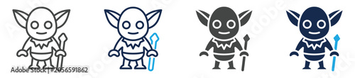Quadro em tela goblin icon set multiple concept