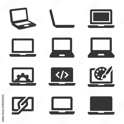 Workspace technology office vector icons