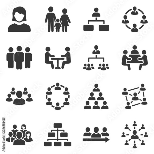 Human resources organization chart icons