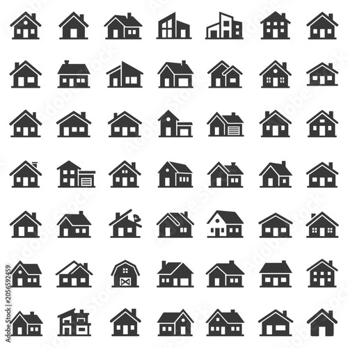 Minimalist house home vector icons