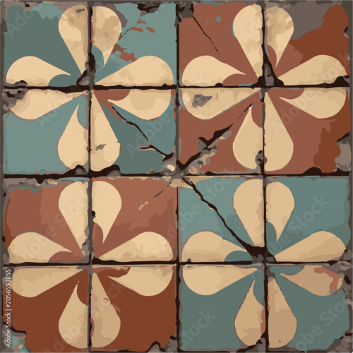 Tableau sur toile the patterns on vintage floor