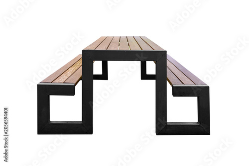 Steel garden table and benches are made of steel