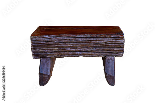 A bench made from logs
