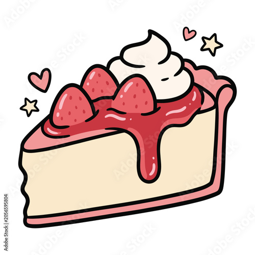 Photography Strawberry cheesecake slice with whipped cream cheesecake strawberry delicious c