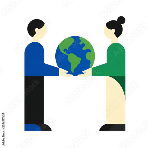 Minimal Bauhaus Earth Exchange Sustainability Poster Illustration