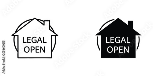 Legal Open Sign Vector Illustration for Business Storefronts and Law Offices