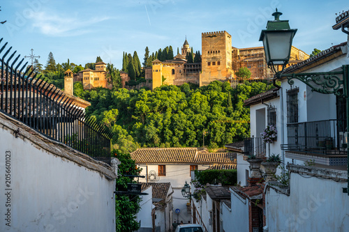 Beautiful views of Alhambra in Granada, Spain