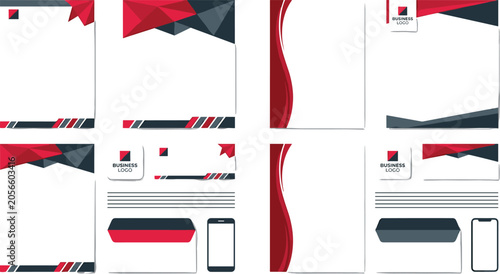 Branding Template Illustration Featuring Corporate and Decorative Scenes in Vector Artwork