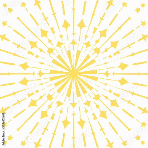 Yellow Starburst and Rays Pattern