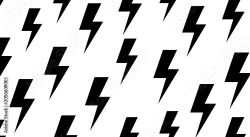 Black Lightning Bolt Seamless Pattern