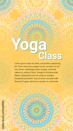 Yoga class insta reels background with mandala patterns