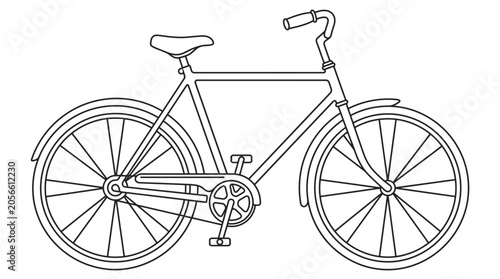 Obraz na płótnie Classic city cruiser bicycle outline for eco-friendly transit.