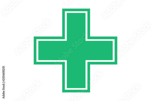 Medical Cross Symbol with Transparent Gap Outline for Healthcare Design
