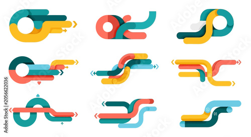 Konstfotografi Abstract Infographic Flow Arrow Vector Set