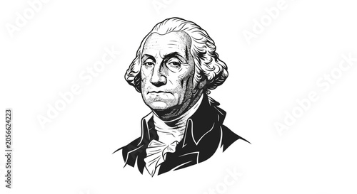 Obraz na plátně George Washington Portrait Illustration Drawing.