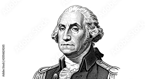 Foto George Washington Portrait Illustration Drawing.