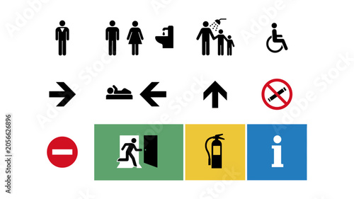Cuadro en lienzo Adobe Illustrator ArtworkProhibited and Allowed Actions Signs Collection Flat De