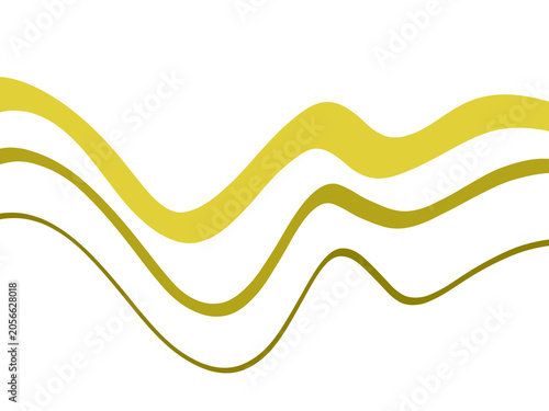 Foto yellow Modern abstract background featuring smooth flowing wavy lines in olive green, beig9e, and muted earth-tone colors on a deep black backdrop