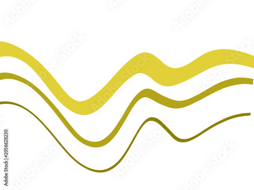Valokuva yellow Modern abstract background featuring smooth flowing wavy lines in olive green, beig9e, and muted earth-tone colors on a deep black backdrop