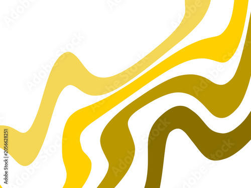 Bild auf Leinwand yellow Modern abstract background featuring smooth flowing wavy lines in olive green, beig9e, and muted earth-tone colors on a deep black backdrop
