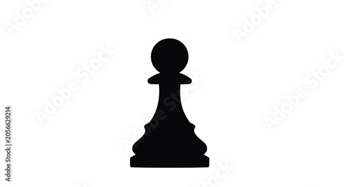 Photos Chess Pawn Silhouette Against White Background Minimalist Black Shape piece
