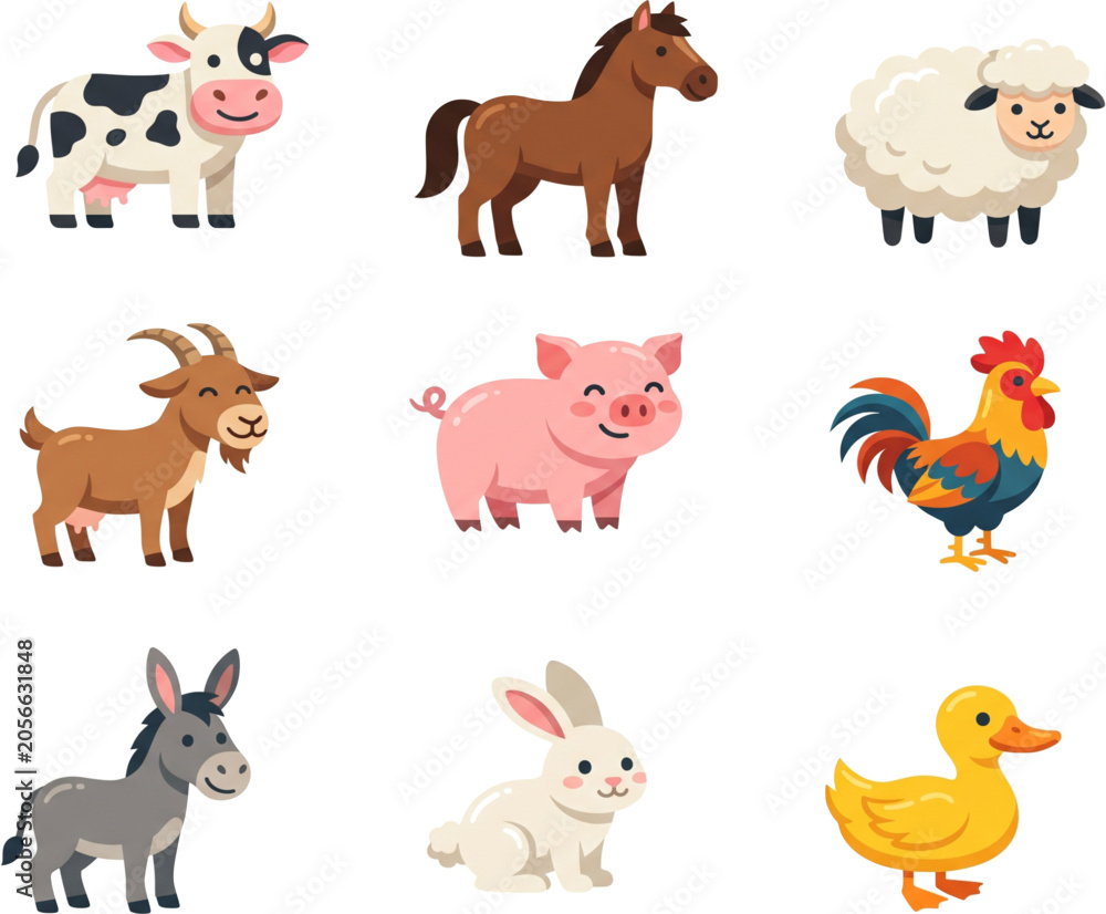 Obraz premium farm animals collection