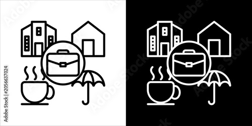Photos Work Anywhere Icon Sheet Black And White