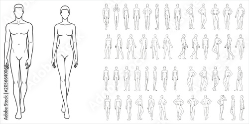 Foto Fashion Figure Templates and Poses Male and Female Line Drawings Keywords: fashi