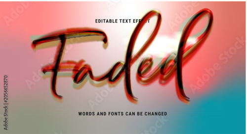 faded text effect editable eps cc