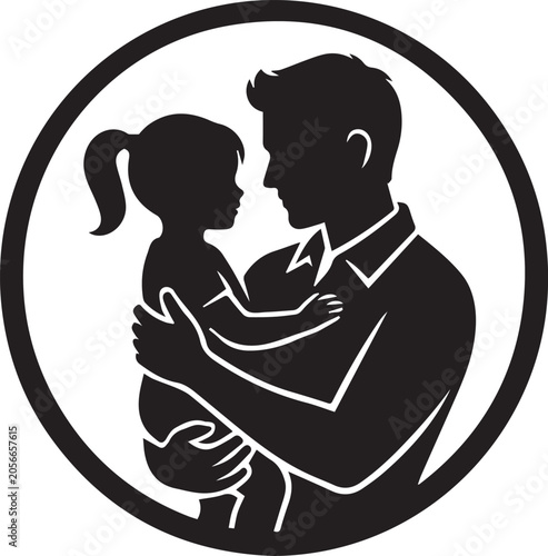 silhouette of a pregnant father and baby