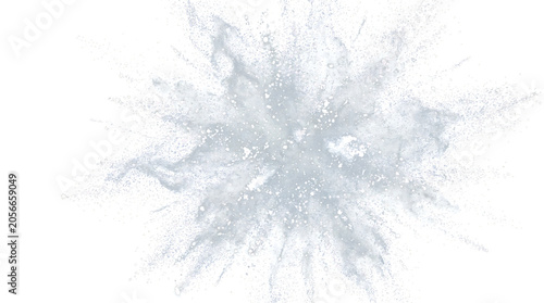 Silver Dust Explosion on transparent Background