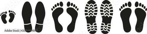 Footprint Icons, Human Growth Stage Trail Collection