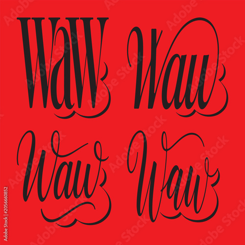 A Minimalist Typography Calligraphy Of This Word ''Waw'' Silhouette Vector Art