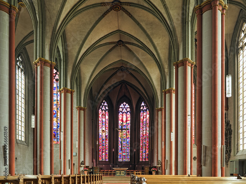 Munster, Germany. Interior of Church of Our Lady, most known as Uberwasserkirche (church beyond the water) or St. Marien Uberwasser. The present church was built from 1340.