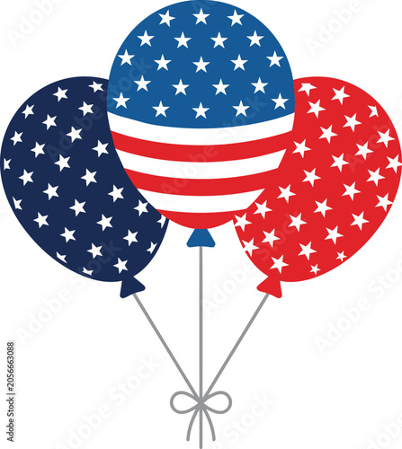 American flag balloons on for 4th of july celebrations