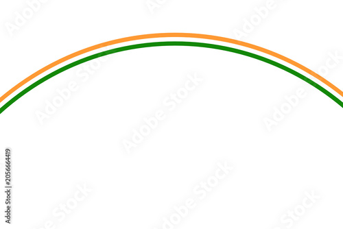 Indian flag color ribbon design featuring flowing saffron, white, and green wave elements on a clean and easily extractable background. The isolated ribbon graphic is ideal for patriotic themes.