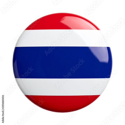 Round Button Badge Featuring the National Flag of Thailand