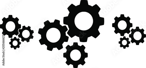Mechanical Gear Icons, Industrial Engineering Collection