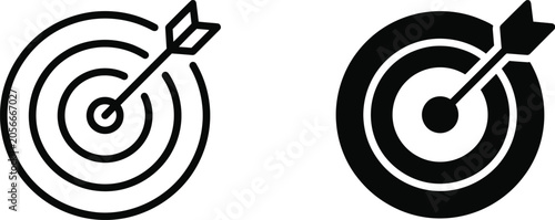 Target Icons, Dartboard Bullseye and Success Symbol Set