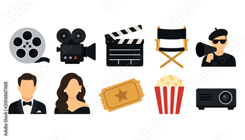 Konstfotografi Cinema Film Movie Night Icons.