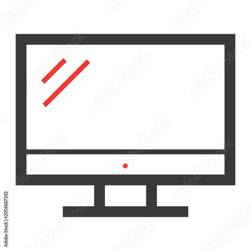 Blank LCD TV monitor with blank screen display technology illustration