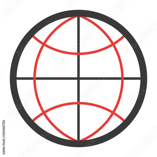 Globe with target icon representing global internet world network concept illustration