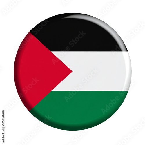 Palestine Flag Button - Circular Glossy Palestinian National Icon Badge
