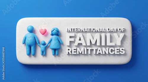 International day of family remittances background banner or poster design template. observed every year in June. Holiday concept. Use to any Template, card, poster, placard, template