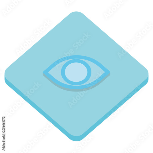 Blue eye icon vector illustration for vision and web design symbol representing human eye and sight concept