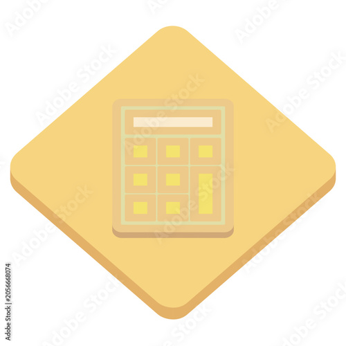 Black calculator keypad icon for finance accounting and mathematical number calculation with electronic buttons and display symbol design