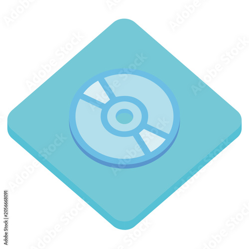 Vector CD icon illustration for music, audio and digital data storage design