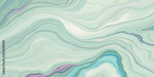 Foto Abstract blue ocean waves seamless wallpaper background design with flowing wate