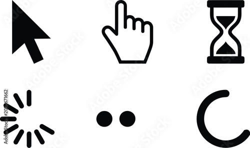 Cursor Icons, Pointer Hand and Loading Symbol Collection